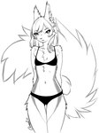 anthro bra chest_tuft clothing female flat_chested fluffy fluffy_tail fur hair looking_at_viewer midriff panties solo tail tuft tufted_ears underwear oonami ami_(oonami) eurasian_red_squirrel mammal rodent sciurid tree_squirrel 2025 greyscale hi_res monochrome