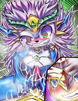 anal anal_penetration anthro anus balls blue_body blue_eyes blue_skin blush bodily_fluids chibi cum cum_inflation cum_inside duo fucked_silly fur genital_fluids genitals green_eyes heart_eyes heart_symbol inflation male male/male male_penetrated male_penetrating male_penetrating_male penetration penis sex shota tears yellow_body yellow_skin young young_anthro young_male devilturtle bushiroad future_card_buddyfight mythology gargantua_dragon avian bird dragon mythological_creature mythological_scalie scalie hi_res