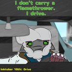 anthro car clothing dialogue driving gloves handwear jacket male parody simple_background solo text toony topwear vehicle relyt2442 drive_(movie) inktober the_nature_of_predators firon_(nopov) ryan_gosling mammal venlil_(the_nature_of_predators) 1:1 2024 english_text hi_res