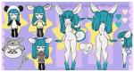 anthro clothed clothing female honesty_(artist) lagomorph leporid mammal model_sheet nude rabbit side_view smile solo standing