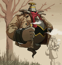 1_eye ambiguous_gender belly belly_mouth beverage big_hands breath clothed clothing coat cold duo earmuffs female grey_body holding_beverage holding_object hot_drink jacket levitating markings open_clothing open_jacket open_mouth open_topwear outside overweight plant red_eyes scarf thick_arms topwear tree yellow_markings waggy nintendo pokemon dawn_(pokemon) dusknoir generation_4_pokemon ghost human humanoid mammal pokemon_(species) spirit hi_res