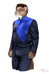 anthro bulge clothing male science_fiction solo tenting uniform conditional_dnp moodyferret captain_stryker jonathan_stryker mammal mink mustelid musteline true_musteline digital_media_(artwork) shaded