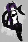 alternative_fashion anthro boots bra breasts clothing collar female footwear goth grey_background navel non-mammal_breasts pink_eyes shoes simple_background small_breasts smile solo underwear maizey fish marine shark ava_(disambiguation)