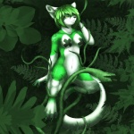 1:1 2013 4_toes anthro belly biped black_nose breasts claws countershading covering covering_self detailed_background ears feet female fern fur green_body green_claws green_face green_fur green_hair green_theme grey_body grey_fur grey_paws hair ivy_(rickymarou) medium_breasts monotone_breasts monotone_hair monotone_tail multi_tone_body multi_tone_fur multicolored_body multicolored_face multicolored_fur multicolored_paws nature nature_theme navel nipple_tape nude outside pacmancorp pasties paws plant short_hair sitting snout solo tail tape tapering_tail toes two_tone_face two_tone_paws unknown_species vines white_belly white_body white_breasts white_countershading white_ears white_face white_fur white_paws white_tail yellow_eyes
