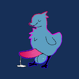 >_< avian_feet balls big_balls big_penis black_feet blue_body blue_feathers bodily_fluids chest_tuft cum cum_on_ground cum_on_penis cum_pool cum_string eyes_closed feathers feet feral genital_fluids genitals head_tuft leaking_cum male open_mouth open_smile penis smile solo tail tuft wings snackaftermidnight twitter twitter_bird avian bird 1:1 aliasing animated digital_media_(artwork) frame_by_frame loop low_res