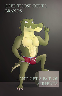 allcaps anthro barefoot blue_text briefs bulge claws clothed clothing colored_seam_underwear detailed_background feet gesture gradient_background grey_background hand_gesture male maroon_briefs maroon_underwear nipples red_briefs red_clothing red_underwear shadow sharp_teeth simple_background solo teeth teeth_showing text thumbs_up topless topless_anthro topless_male underwear underwear_ad underwear_modeling white_seam_briefs white_seam_underwear ursanity alligator alligatorid crocodilian reptile scalie english_text hi_res