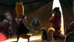 armor bed clothed clothing female fur furniture group headgear helmet male melee_weapon shield sitting sword weapon whiskers yellow_body yellow_fur purpleground02 armello league_of_geeks horace_(armello) scarlet_(armello) sylas_(armello) thane_(armello) twiss_(armello) badger canid canine canis fox mammal mustelid musteline otter rodent sciurid tree_squirrel wolf 2016 absurd_res hi_res