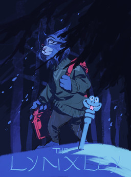 anthro anti-venom_pen backpack bottomwear clothing forest gas_canister green_clothing green_sweater green_topwear looking_up male outside pants plant serious serious_face side_view snow snowing solo standing sweater text topwear tree oolonglatte disney zootopia pawbert_lynxley canada_lynx felid feline lynx mammal absurd_res english_text hi_res