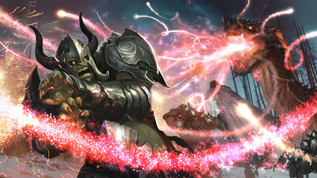 ambiguous_gender armor feral fire fireworks group headgear helmet magic male outside plant scared snow sparkles tree jason_chan mythology dragon humanoid mythological_creature mythological_scalie orc scalie 16:9 widescreen