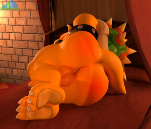 anthro anus armband balls bed bedroom big_balls big_butt blushing_butt butt claws furniture genitals hair horn huge_butt lying lying_on_bed male muscular muscular_male on_bed on_side presenting_balls rear_view red_hair scales shell sleeping solo tail tan_body tan_scales wall_(structure) white_claws yellow_body yellow_scales albalbalb mario_bros nintendo bowser koopa scalie 2025 3d_(artwork) digital_media_(artwork) hi_res watermark