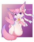 anthro bodily_fluids butt clothed clothing cum cum_on_feet feet female genital_fluids genitals gradient_background looking_at_viewer pokemorph purple_eyes pussy simple_background solo translucent translucent_clothing underwear underwear_only white_body kryztar nintendo pokemon eeveelution generation_6_pokemon pokemon_(species) sylveon absurd_res digital_media_(artwork) hi_res shaded