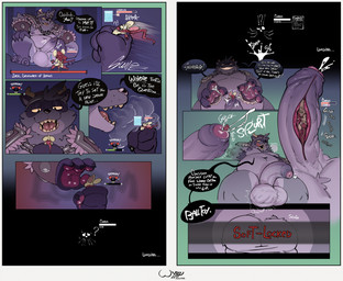 anthro balls big_balls big_penis bodily_fluids boss_fight breasts butt clothed clothing cock_vore cum cumshot dialogue duo ejaculation erection extreme_size_difference foreskin fur gameplay_mechanics genital_fluids genitals grey_body gui hair hat headgear headwear health_bar humanoid_genitalia humanoid_penis loading_screen male male/male male_penetrated male_penetrating male_penetrating_male melee_weapon micro nipples nude open_mouth overweight overweight_male penetration penile penis sex simple_background size_difference smile speech_bubble steamy_breath tail teeth text tongue vore weapon white_body weeth dark_souls fromsoftware charles_(bunjirou) dex_(bunjirou) canid canine canis mammal mouse murid murine procyonid raccoon rodent comic digital_media_(artwork) english_text hi_res