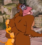 begging bullying butt duo face_in_ass feral forced male male/male shoving_face_in_butt smelly_butt sniffing torture young britsuka_(artist) disney the_jungle_book the_lion_king king_louie simba_(the_lion_king) ape felid haplorhine lion mammal monkey orangutan pantherine primate