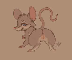 anthro anus big_ears blush body_blush butt female genitals nude presenting presenting_hindquarters semi-anthro smile solo tail vulva vulva_blush wolps don_bluth the_secret_of_nimh mrs._brisby mammal mouse murid murine rodent wood_mouse 6:5 absurd_res hi_res