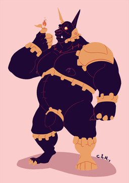 accessory anthro balls belly big_belly black_balls black_body black_nipples cock_ring empty_eyes flaccid foreskin genitals humanoid_genitalia humanoid_penis jewelry male mouth_closed muscular muscular_anthro muscular_male nipples overweight overweight_anthro overweight_male pecs penis penis_accessory penis_jewelry simple_background solo standing teeth yellow_eyes chocolateandmilk canid canine mammal patchwork_creature 2018 dated signature