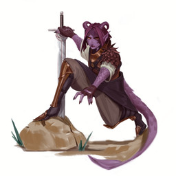 armor clothed clothing female female_humanoid hair horn humanoid_pointy_ears looking_at_viewer melee_weapon mouth_closed orange_eyes pointy_ears purple_body purple_hair purple_horn purple_scales rock scales solo sword weapon edvardiko humanoid 1:1 absurd_res hi_res