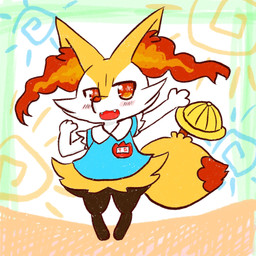3_fingers 3_toes abstract_background ambiguous_anthro ambiguous_gender anthro biped black_body black_fur blush blush_lines bottomless bottomless_ambiguous bottomless_anthro cheek_tuft clothed clothing cute_fangs digitigrade dipstick_tail facial_tuft fangs feet fingers front_view fur gesture hat headgear headwear hip_tuft inner_ear_fluff knock-kneed looking_at_viewer markings multicolored_body multicolored_fur name_tag object_in_tail open_:3 open_mouth open_smile orange_body orange_eyes orange_fur orange_inner_ear_fluff orange_nose orange_tail_tip partially_clothed_ambiguous partially_clothed_anthro pointy_ears prick_ears school_uniform smile solo spiral_background standing stick stick_in_tail tail tail_markings tapering_snout teeth text toes tuft two_tone_tail uniform waving white_body white_fur yellow_body yellow_clothing yellow_fur yellow_hat yellow_headwear yellow_tail annyui0611 nintendo pokemon braixen canid generation_6_pokemon mammal pokemon_(species) 1:1 2021 colored digital_drawing_(artwork) digital_media_(artwork) flat_colors full-length_portrait hi_res japanese_description japanese_text portrait translated