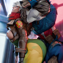 anthro breasts chokehold dominant dominant_male duo fangs female female_penetrating from_behind_position genitals growling male male/female penetration penis sex superhero teeth rekin3d marvel captain_america capwolf rogue_(marvel) canid canine canis human mammal wolf 1:1 3d_(artwork) 3d_animation animated digital_media_(artwork) hi_res high_framerate short_playtime sound video