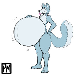 anthro belly big_belly bloated inflation male solo fernkarrythewolf heartman98 fernkarry canid canine canis mammal wolf