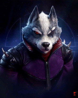 anthro black_nose clothed clothing eye_patch eyewear fur grey_body grey_fur jacket leather leather_clothing leather_jacket leather_topwear looking_at_viewer male photorealism realistic realistic_lighting realistic_shading red_eyes shirt solo space spiked_clothing spikes star topwear whiskers zipper raf_grassetti nintendo star_fox wolf_o'donnell canid canine canis mammal wolf 2020 half-length_portrait hi_res portrait signature