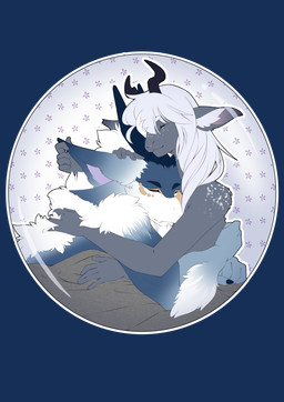 4_arms azi cuddling fluffy freckled_face freckled_shoulders freckles multi_arm multi_limb doodlelu1992 aziran niva trinket bovid caprine goat mammal satyr 2025 absurd_res alpha_channel hi_res