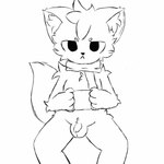 :< anthro arm_tuft balls biped cheek_tuft chest_tuft crotch_lines crotch_tuft ear_tuft facial_tuft featureless_chest fluffy foreskin gaming genitals head_tuft hip_tuft holding_handheld_game_console inner_ear_fluff male mostly_nude nude nude_anthro nude_male penis playing playing_video_game scarf scarf_only shoulder_tuft small_penis solo tail tail_motion tailwag tuft young young_anthro young_male conditional_dnp fluffycato nintendo nintendo_switch domestic_cat felid feline felis mammal 1:1 2023 animated digital_drawing_(artwork) digital_media_(artwork) hi_res short_playtime