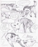 ambiguous_gender canid canine canis comic coop_(wrng) dialogue digitigrade english_text feral fur graphite_(artwork) greyscale group mammal monochrome natsume_(wrng) natsumewolf pencil_(artwork) quadruped rikku tail teeth text traditional_media_(artwork) wolf wolf's_rain wolf's_rain_next_generation