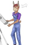 anthro clothed clothing crossgender dialogue eyewear ftm_crossgender fully_clothed glasses male overalls shirt simple_background solo t-shirt talking_to_viewer telescope text topwear white_background fuze stardew_valley maru_(stardew_valley) lagomorph leporid mammal rabbit 3:4 english_text hi_res