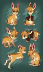 buckteeth clothed clothing covering covering_eyes covering_face covering_self feral fur green_background green_eyes multiple_poses open_mouth open_smile pose simple_background smile solo tan_body tan_fur teeth yellow_body yellow_fur skeleion ash_bunny_(skeleion) lagomorph leporid mammal rabbit 2016 absurd_res digital_media_(artwork) hi_res shaded