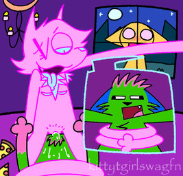 anthro armpit_hair being_watched body_hair chandelier chest_fur critter duo exaggerated_mastectomy_scar genitals long_arms looking_at_another male mastectomy_scar moon one_eye_closed penis pubes scar sex sharp_teeth smile star stretchy_limbs teeth vulva window wink kittytgirlswagfn aimkid_(copyright) don't_touch_my_pizza_(meme) nyanwolf soft_fuzzy_man_(lemon_demon) cat_(aimkid) kevin_(nyanwolf) soft_fuzzy_man_(aimkid) canid canine canis domestic_cat felid feline felis mammal wolf hi_res