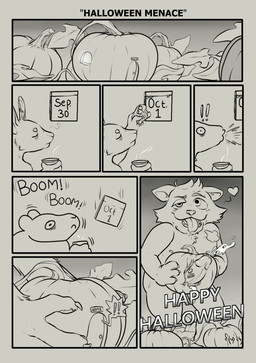 ambiguous_gender anthro duo extreme_size_difference food fruit holidays macro male masturbation micro plant pumpkin pumpkin_fucking sex_toy size_difference solo solo_focus fairypuppers halloween mythology canid canine canis mammal mouse murid murine mythological_canine mythological_creature rodent werecanid werecanine werecreature werewolf wolf comic