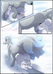 2016 absurd_res alolan_form alolan_vulpix anatomically_correct animal_genitalia animal_penis ass_to_ass balls big_balls big_dom_small_sub big_penis black_border bodily_fluids border camychan canid canine canine_genitalia canine_penis cock_hanging comic cum cum_in_pussy cum_inflation cum_inside dominant dragging duo female female_penetrated feral feral_on_feral fur generation_1_pokemon generation_7_pokemon genital_fluids genitals hi_res inflation knot knot_hanging knotting larger_male male male/female male_penetrating male_penetrating_female mammal multi_tail ninetales nintendo nude penetration penile penile_penetration penis penis_in_pussy pokemon pokemon_(species) pussy regional_form_(pokemon) sex shiny_pokemon size_difference smaller_female smaller_penetrated tail vaginal vaginal_knotting vaginal_penetration white_body white_fur