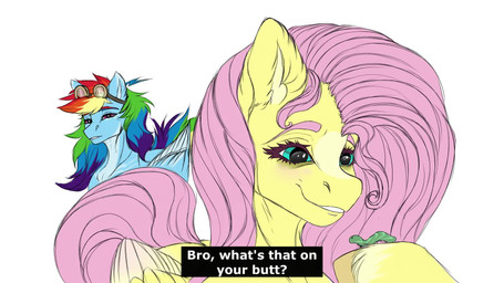 ambiguous_feral ambiguous_gender asking asking_another black_eyewear black_sunglasses blue_body blue_fur blue_wings blush blushing_profusely bodily_fluids close-up confusion cutie_mark dialogue dot_eyes eyebrows eyelashes eyewear eyewear_on_head feathered_wings feathering feathers female female/female female_feral feral folded_wings frown fur furrowed_eyebrows glint goggles goggles_on_head green_body group half-closed_eyes happy hooves larger_female larger_feral lifting_another light long_mane long_tail looking_at_another looking_back looking_back_at_another mane multicolored_body multicolored_fur multicolored_mane multicolored_tail multicolored_wings narrowed_eyes nervous nervous_sweat open_frown open_mouth pink_eyebrows pink_mane pink_tail purple_eyes quadruped question_mark rainbow_mane rainbow_tail red_eyebrows simple_background simple_eyes size_difference smaller_ambiguous smaller_feral smile smiling_at_another standing sunglasses sweat tail tan_tongue teal_eyes teeth text tongue trio unguligrade white_background wings worried_look yelling yelling_at_another yellow_body yellow_fur yellow_hooves yellow_wings rayrage friendship_is_magic hasbro my_little_pony mythology fluttershy_(mlp) rainbow_dash_(mlp) equid equine mammal mythological_creature mythological_equine pegasus worm 16:9 2021 2d_animation animated artist_name colored digital_media_(artwork) english_description english_text hi_res lighting meme russian_audio russian_description short_playtime sound video widescreen