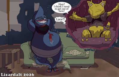 3_toes abandoned abandoned_building anthro damaged_building damaged_clothing damaged_furniture damaged_wall digestion digestion_noises duo fatal_vore feet furniture internal male male/male melting quark ruined_building ruins sleeping sleeping_pred sleeping_together sofa text toes unwilling_prey vore willing_to_unwilling willing_to_unwilling_prey lizarddude812 nintendo pokemon old_lace abra generation_1_pokemon generation_4_pokemon pokemon_(species) toxicroak english_text hi_res