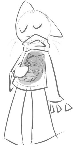 ambiguous_gender anthro digestion_implied duo internal standing unwilling_prey vore willing_pred regano5075 ghost_(localghost) domestic_cat felid feline felis mammal hi_res monochrome