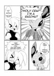 ambiguous_gender black_and_white border comic dialogue duo english_text generation_1_pokemon hi_res human male mammal mattchu_(character) monochrome nintendo pokemon pokemon_(species) pokemorph raichu text white_border white_crest_(artist)