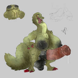 anthro balls big_balls big_breasts big_butt big_penis black_nipples bodily_fluids breasts butt claws colored_nails dragon_tail erection female fur furry_tail genital_fluids genitals green_body green_scales grin gynomorph huge_balls huge_breasts huge_butt huge_penis hyper hyper_balls hyper_breasts hyper_genitalia hyper_penis intersex long_tail monster_girl_(genre) muscular nails nipples non-mammal_balls non-mammal_breasts non-mammal_nipples non-mammal_vulva penis precum puffy_nipples red_claws red_nails scales sharp_teeth smile solo tail teeth thick_tail thick_thighs tongue tongue_out vein veiny_penis vulva wet wide_hips yellow_eyes yaginoko capcom monster_hunter mythology brute_wyvern deviljho dragon mythological_creature mythological_scalie scalie 1:1 absurd_res hi_res
