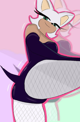 anthro armwear big_breasts black_clothing blue_eyeshadow breasts brown_body brown_fur bunny_costume butt camel_toe clothed clothing costume eyelashes eyeshadow female female_anthro fishnet_clothing fishnet_legwear fur gloves green_eyes handwear latex latex_clothing legwear leotard looking_at_viewer makeup mascara multicolored_body narrowed_eyes raised_leg seductive simple_background skinsuit small_tail smile solo spread_legs spreading stockings tail tan_body thick_thighs tight_clothing tights two_tone_body white_body white_clothing white_fur bloodpup sega sonic_the_hedgehog_(series) rouge_the_bat bat mammal digital_media_(artwork) hi_res
