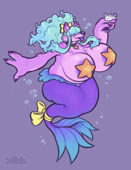 accessory ambiguous_gender anthro big_breasts breasts collar female fingerpads fur furgonomics green_hair hair holding_character overweight overweight_female pawpads purple_body purple_fur ribbons simple_background split_form starfish_(accessory) starfish_bra starfish_on_nipples tail tail_accessory tail_ribbon tongue tongue_out keffotin marcie_(keffotin) aquatic aquatic_gastropod asterozoan canid echinoderm gastropod hybrid mammal merfolk mollusk sea_slug slug starfish 2025 digital_media_(artwork) hi_res trans_(lore) trans_woman_(lore)