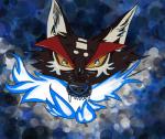 abstract_background ambiguous_gender angry blue_fire colored_fire feral fire fur simple_background solo yellow_eyes zvxtriad canid canine canis mammal wolf 2015