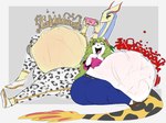 after_vore anthro belly big_belly group male male_pred overweight same_size_vore simple_background sitting vore dongwongtang nintendo pokemon generation_3_pokemon generation_4_pokemon land_forme_shaymin legendary_pokemon milotic pokemon_(species) shaymin shiny_pokemon 2020 hi_res