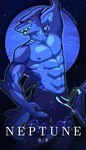 abs anthro biceps biped blue_body blue_eyes bottomwear claws clothed clothing cosmic_background dorsal_fin elbow_fin fin front_view gills head_fin long_tail looking_at_viewer male multicolored_body muscular muscular_anthro muscular_male neck_gills neptune_(planet) nipples pants partially_clothed pecs planet sharp_teeth shorts smile solo standing symbol tail tail_fin teeth text topless vanadiumvalor solar_house neptune_(solar_house) fish great_white_shark mackerel_shark marine shark white_shark 2022 4:7 digital_media_(artwork) shaded signature