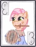 card card_template female hair melee_weapon number playing_card playing_card_template shield smile solo spades_(suit) suit_symbol sword three_of_spades weapon the1king friendship_is_magic hasbro my_little_pony babs_seed_(mlp) earth_pony equid equine horse mammal pony traditional_media_(artwork)