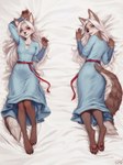 5_fingers 5_toes anthro blue_eyes breasts brown_tail butt clothed clothed_anthro clothed_female clothing dakimakura dress feet female female_anthro fingers freckles fully_clothed fully_clothed_anthro fully_clothed_female hair heterochromia inner_ear_fluff long_hair looking_at_viewer lying nails on_back on_front smile solo tail teeth toenails toes topwear tuft white_hair yellow_eyes personalami losse_(personalami) canid canine fox mammal 2025 3:4 dakimakura_design digital_media_(artwork) hi_res