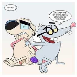 anal anal_penetration anthro arm_grab ass_to_ass backsack balls bite biting_lip border buckteeth butt dildo dildo_sharing double_dildo double_dildo_in_ass erection eyewear genitals glasses looking_at_another male male/male narrowed_eyes penetration penis sex_toy sharing_sex_toy tail tail_coil teeth white_border bob-jiggles nickelodeon t.u.f.f._puppy larry_(t.u.f.f._puppy) professor_keswick eulipotyphlan ground_squirrel mammal prairie_dog rodent sciurid shrew 1:1 2021 hi_res