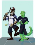 anthro ball duo humor innuendo male male/male pointy_ears prick_ears racket slap sport suggestive tail tennis tennis_ball tennis_racket amonomega canid canine canis crocodile crocodilian dobermann domestic_dog mammal pinscher reptile scalie