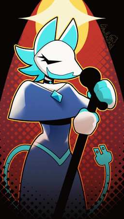 anthro armless blue_body blue_clothing blue_dress blue_hair choker clothing dress eyelashes eyes_closed female female_anthro floating_hands hair hip_sway jewelry machine necklace tail white_body limehazard deltarune undertale_(series) tasque_manager darkner felid feline mammal robot_anthro 2025 2d_animation animated digital_media_(artwork) hi_res loop motion_tweening