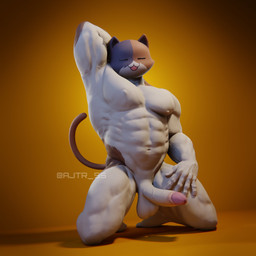 5_fingers :3 abs anthro balls erection eyes_closed fingers fur genitals hand_behind_head humanoid_genitalia humanoid_penis kneeling male multicolored_body multicolored_fur muscular muscular_anthro muscular_arms muscular_legs muscular_male navel nipples nude open_mouth orange_background orange_body orange_fur pecs penis simple_background solo tail vein veiny_penis white_body white_fur ajtr_95 epic_games fortnite meowscles calico_cat domestic_cat felid feline felis mammal 1:1 2023 3d_(artwork) digital_media_(artwork) english_description hi_res