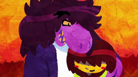 3_fingers anthro bangs black_eyebrows blue_clothing blue_jacket blue_topwear blush blush_stickers brown_hair closed_smile clothed clothed_anthro clothed_female clothed_human clothed_male clothing duo eyebrow_through_hair eyebrows female fingers green_clothing green_shirt green_topwear hair hair_over_eyes jacket larger_anthro larger_female light long_hair looking_at_viewer male male/female male_human medium_hair motion_lines mouth_closed open_clothing open_jacket open_topwear orange_background orange_sclera orange_teeth purple_hair shirt simple_background size_difference smaller_human smaller_male smile smiling_at_another smiling_at_each_other smiling_at_viewer surprised teeth thick_eyebrows topwear translucent translucent_hair white_clothing white_shirt white_topwear wide_eyed flamigoat deltarune undertale_(series) kris_dreemurr susie_(deltarune) human mammal monster reptile scalie 2025 2_frame_animation 2d_animation animated colored digital_media_(artwork) english_description lighting no_sound shaded