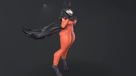 4_toes anthro barefoot big_tail breasts butt clothed clothing curvy_figure digitigrade feet female fur hair nipples nude orange_jumpsuit prison_uniform prisoner simple_background solo tail tight_clothing toes tongue da.nilkaz da.nilkaz_(modeler) scp_foundation scp-1471-a scp-1471-a_(da.nilkaz) canid canine mammal skull_dog 16:9 3d_(artwork) animated digital_media_(artwork) hi_res no_sound short_playtime turntable_(animation) video widescreen